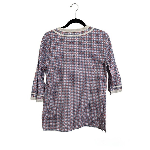 J. Crew Outlet Blouse Size M Womens 100% Cotton 3/4 Sleeve Multicolor Tunic - Picture 2 of 5